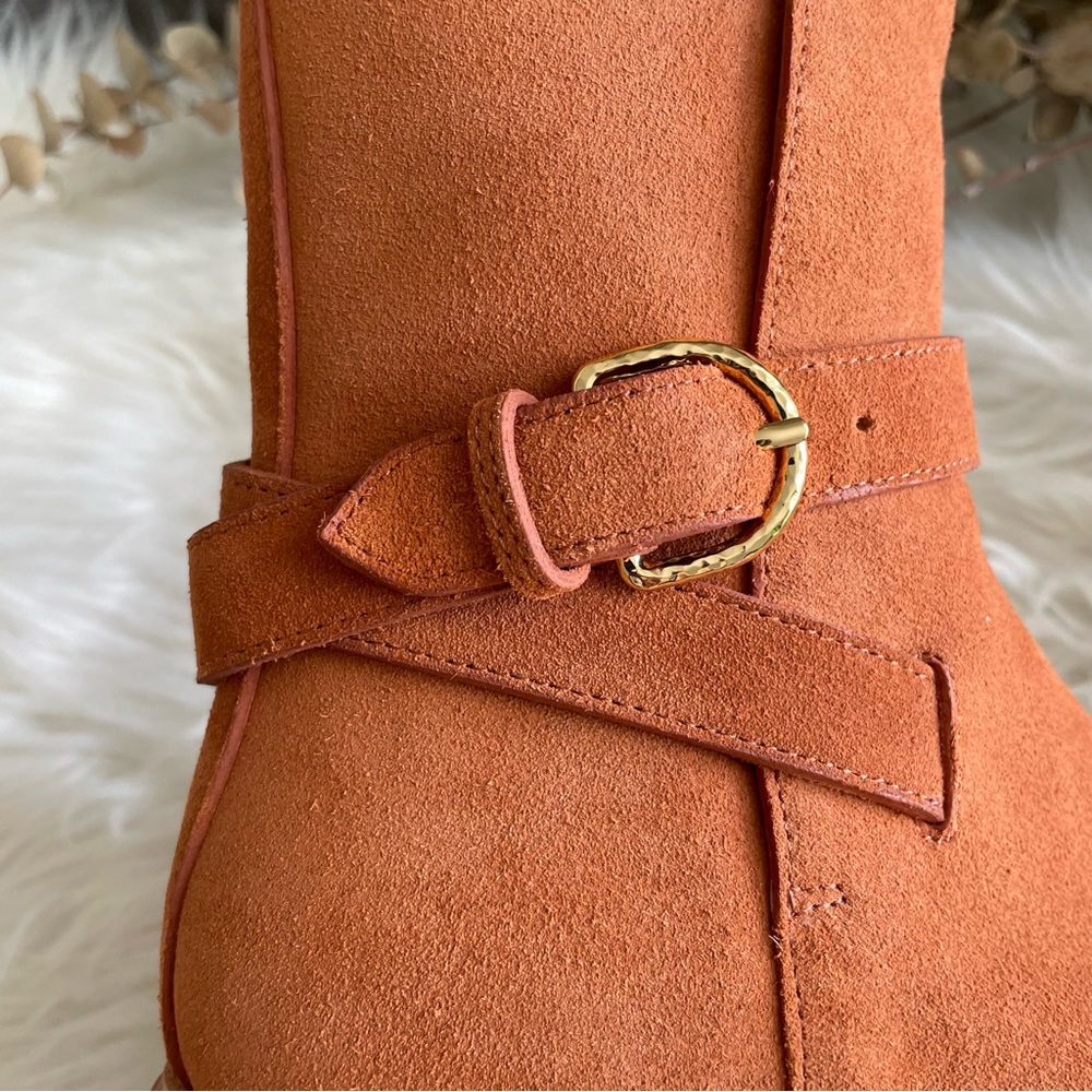 Ulla Johnson Lennox Ankle Buckle Boots in Terracotta Suede EU37 US7 - Picture 9 of 16